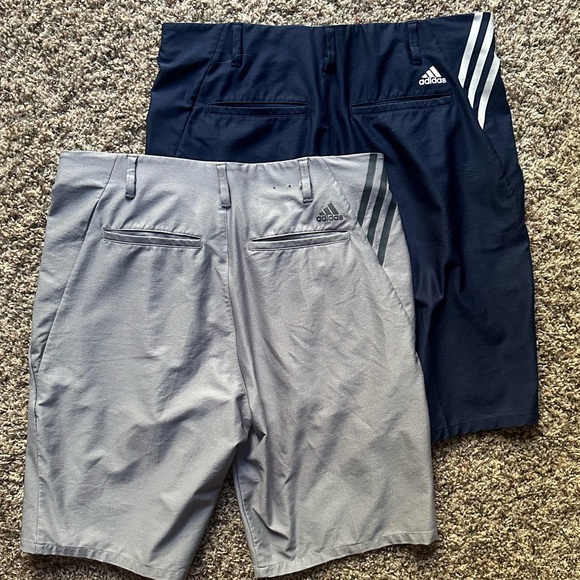 adidas Other - Bundle 2 men’s *ADIDAS Golf* stripes wicking casual golf ⛳️ shorts - 33 - nice!